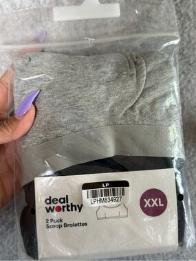 deal worthy Women’s XXL Gray Scoop Bralettes - 2 Pack